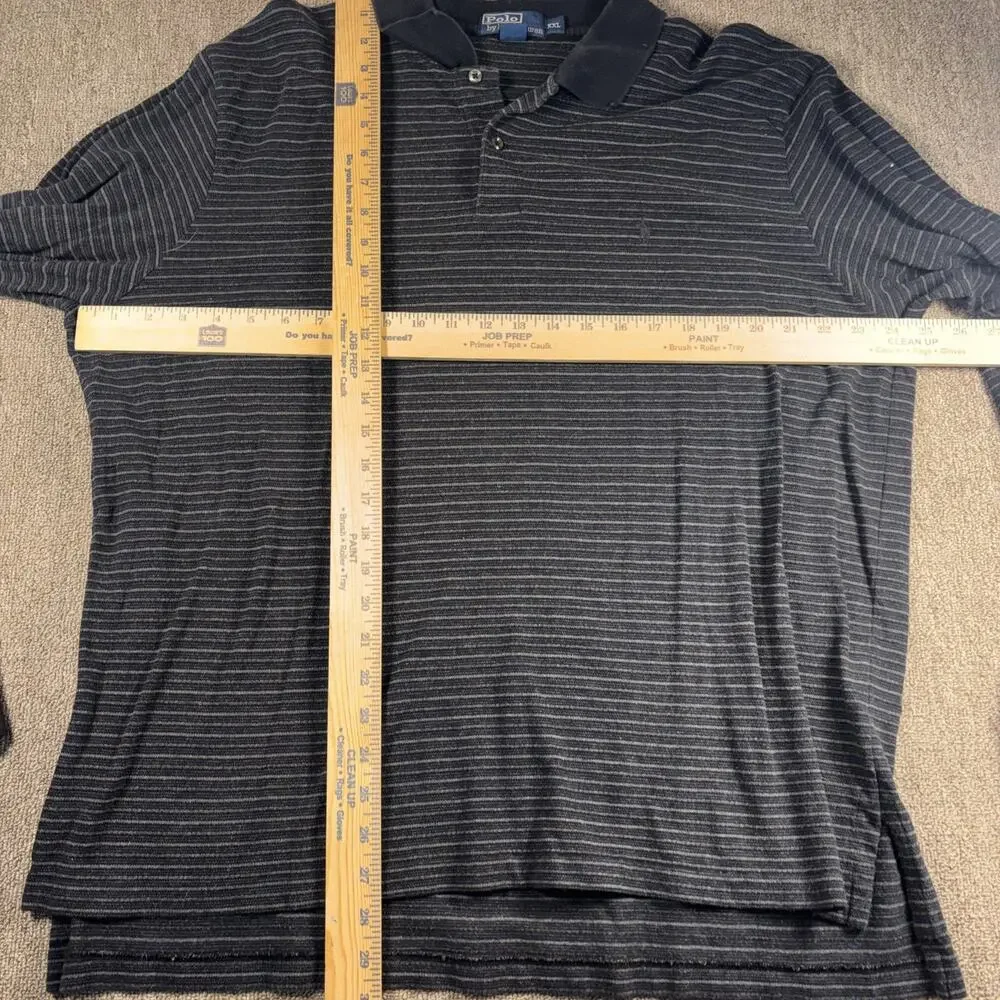 Vintage Polo Ralph Lauren Men’s Long Sleeve Polo Shirt Striped 2XL Black